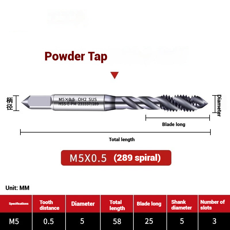 1112-Powder metallurgy machine taps stainless steel special taps apex high-speed steel screw tip taps taps silk work Shandong Denso Pricision Tools Co.,Ltd.